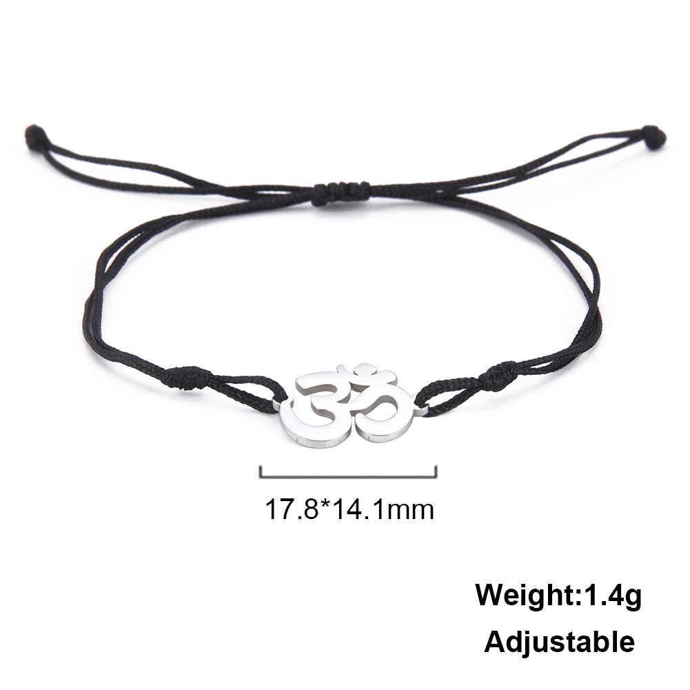 Trendy Stainless Steel Symbol Pendant Box Chain Bracelet