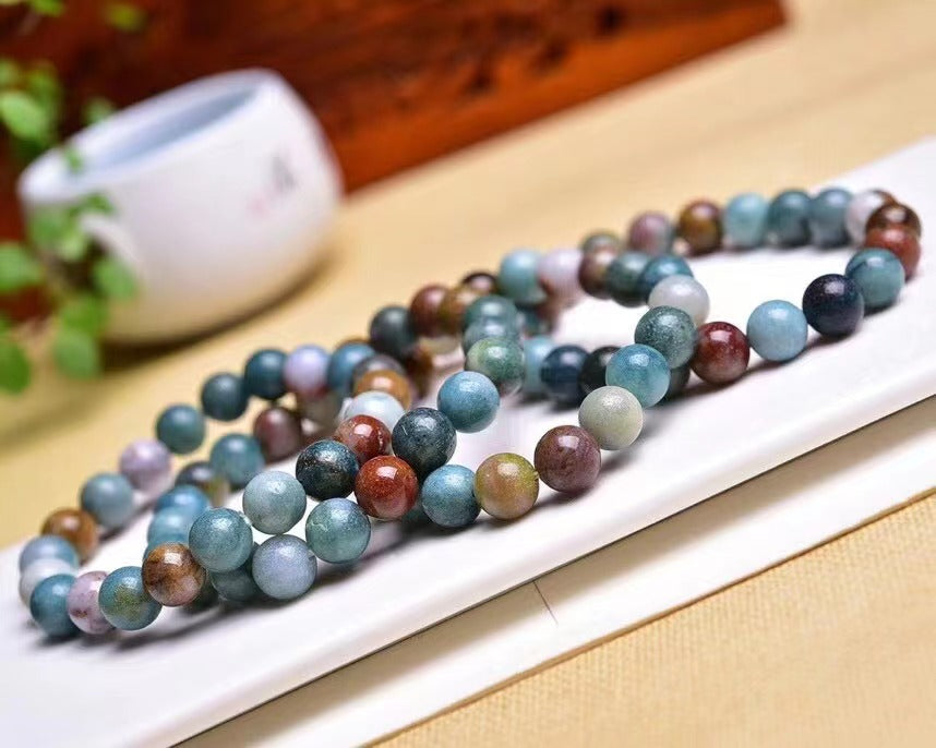 New Natural Ocean Stone Round Beads Single Ring Bracelet Crystal Moisturizing Specification 8m