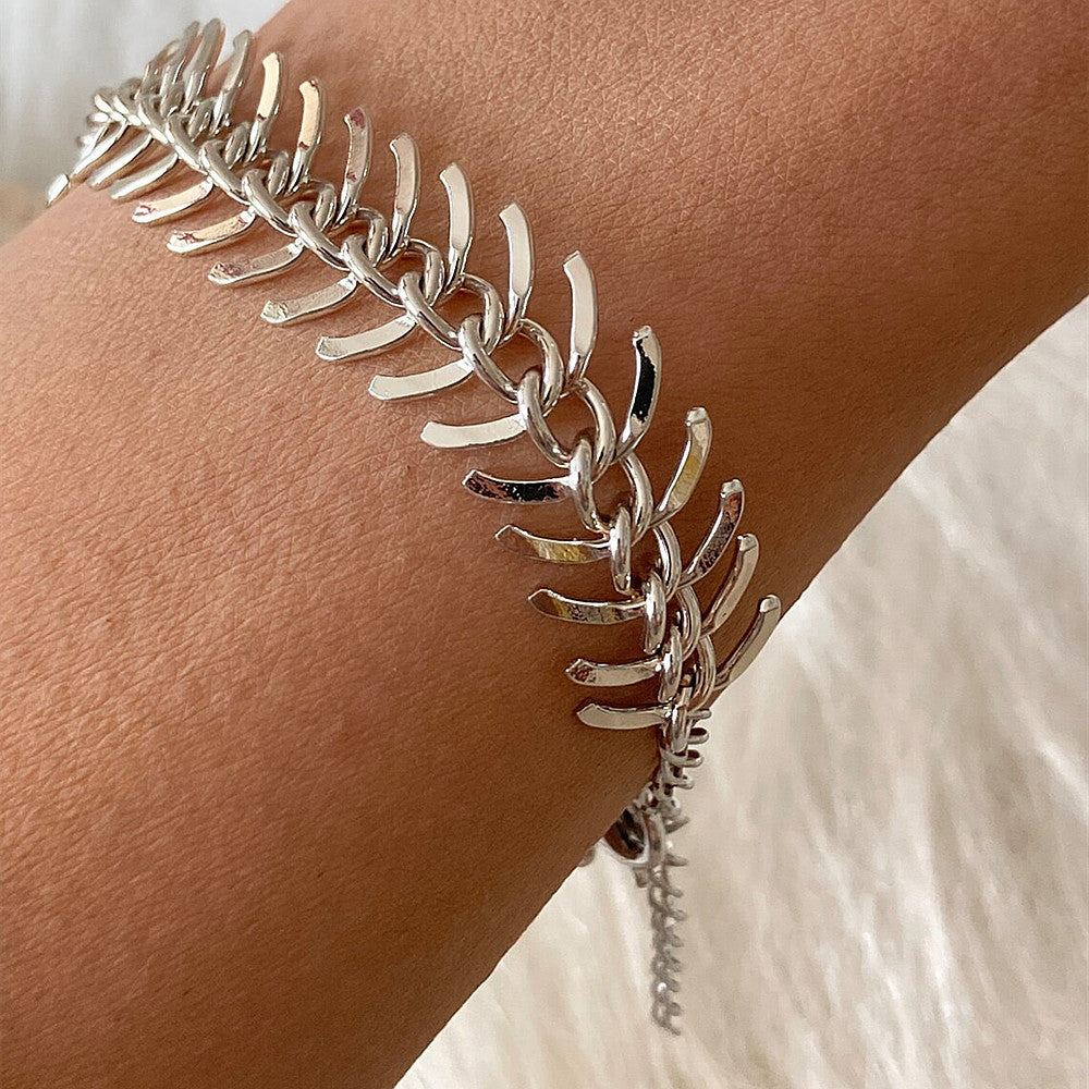 Personality Thick Fishbone Chain Bracelet