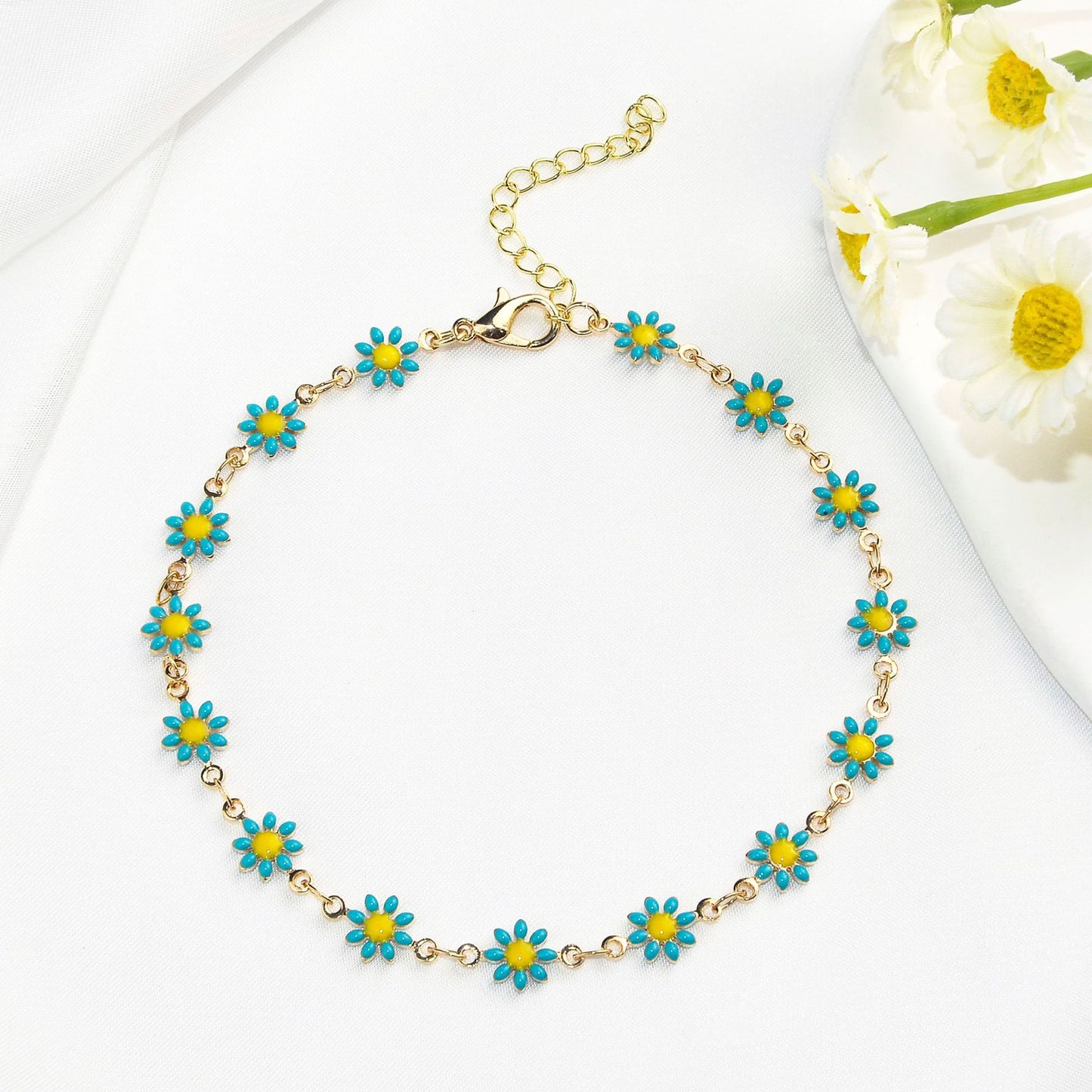 Little Daisy Anklet Ankle Ring Personality Simple Girl High-grade Fresh Graceful And Fashionable Ornament