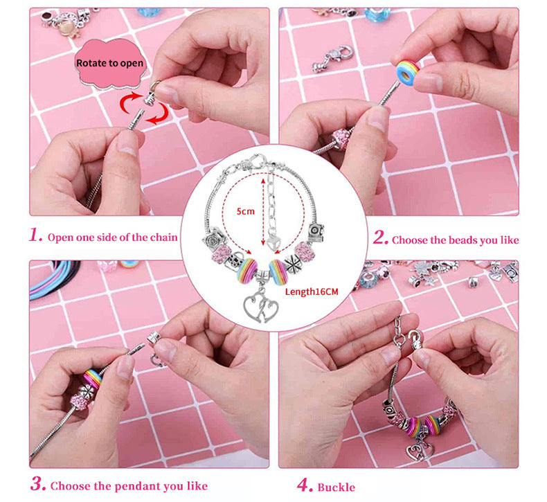 Alloy Crystal Big Hole Bead Bracelet