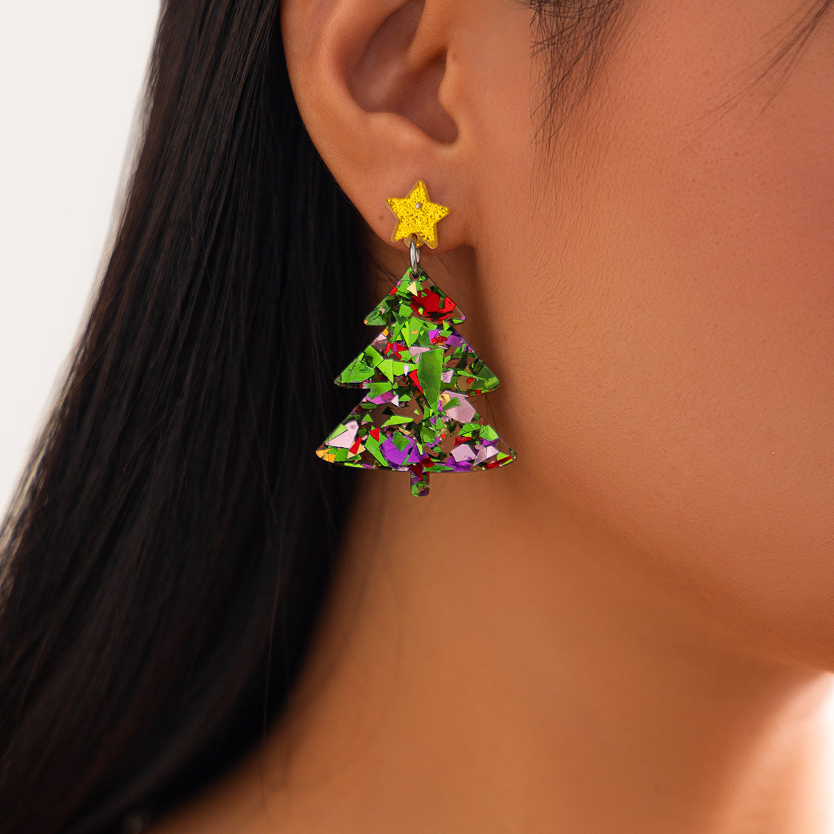 Christmas Creative Acrylic Stud Earrings