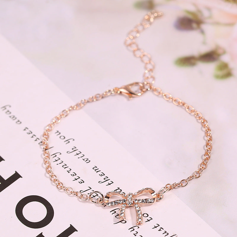 Rose Gold Bow Hand Jewelry Women's