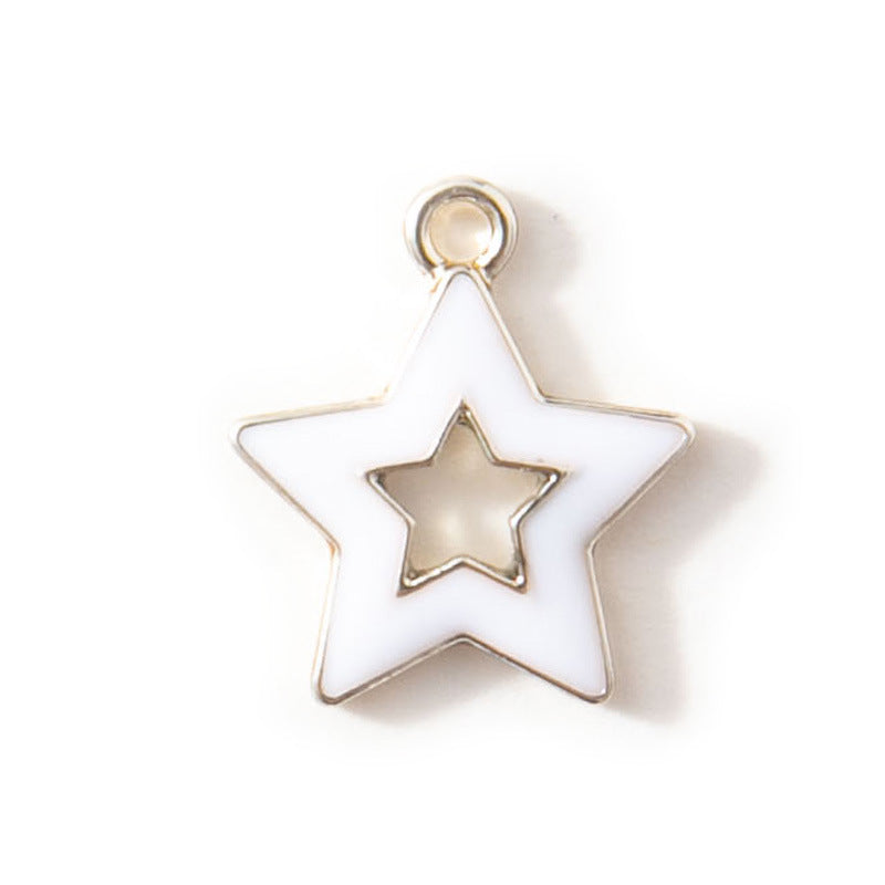 Five-pointed Star Hollow Pendant Bracelet Female Keychain Pendant Alloy Drop Oil Ornament