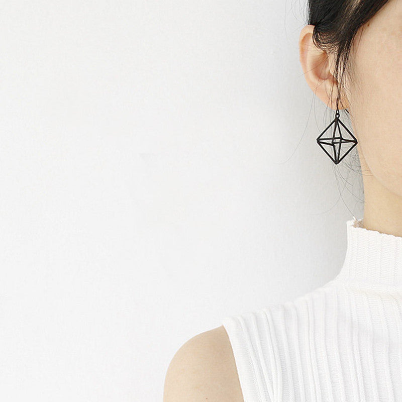 Geometric Earrings Combination Three-dimensional Triangle