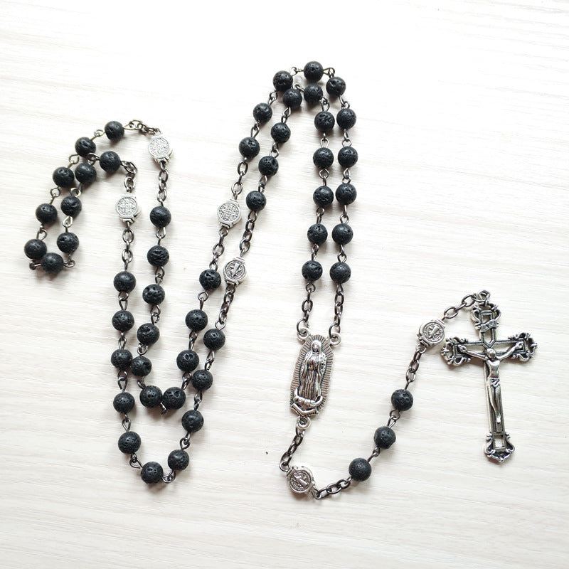 Cross 59 Rosary Beads Trendy Pendant Necklace