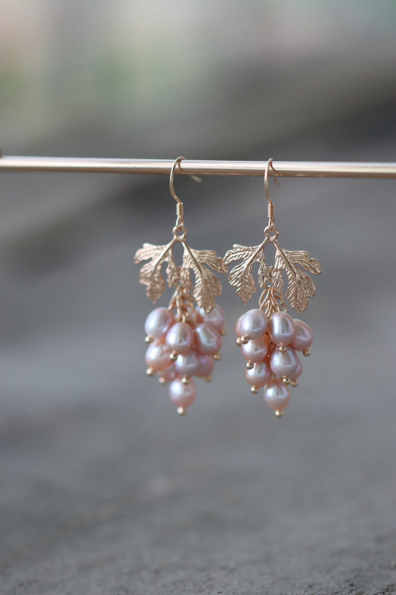 Baroque Natural Purple Pearl Earrings