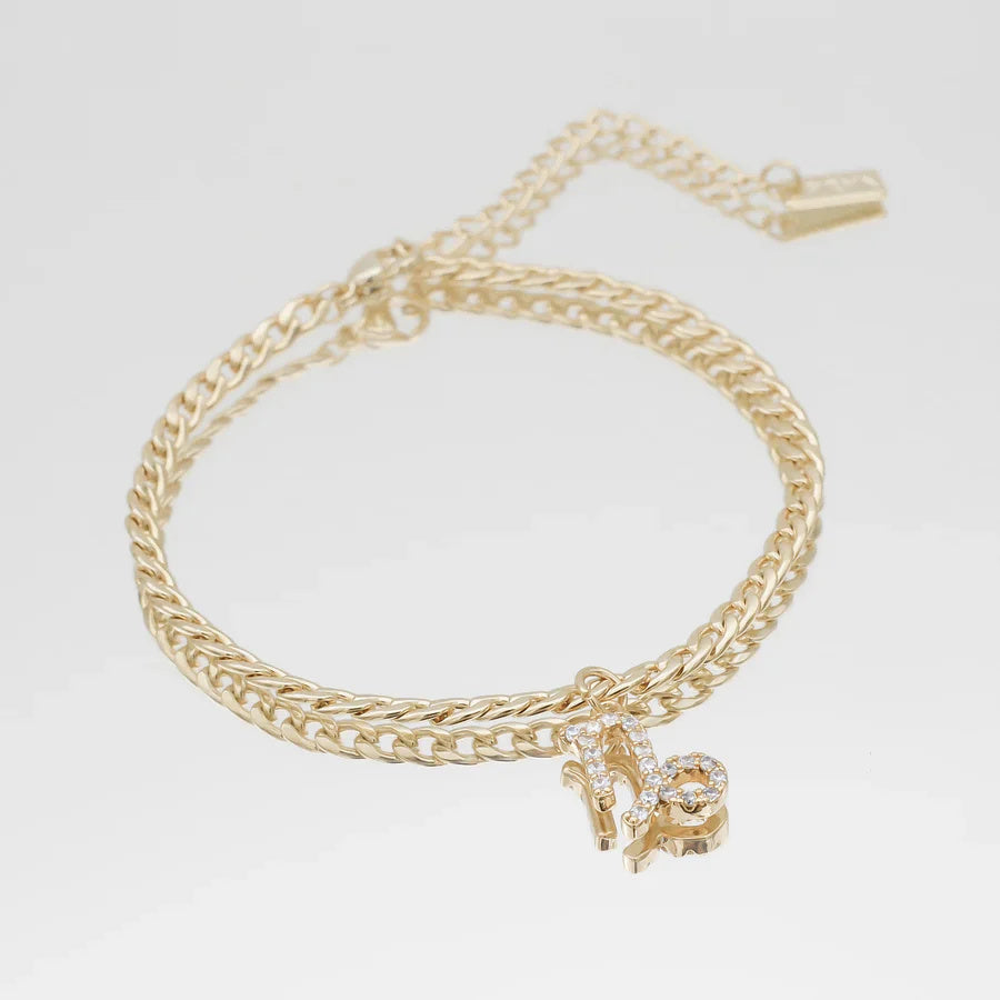 Simple Micro Inlaid Zircon Chain Constellation Anklet