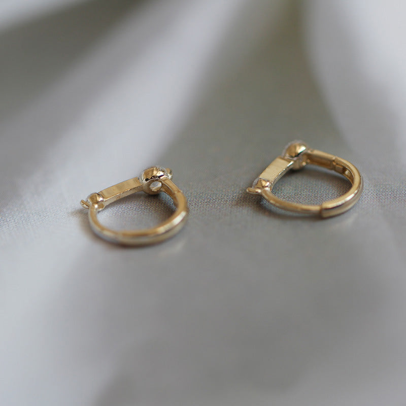 925 Sterling Silver Plated 14K Gold Ear Ring