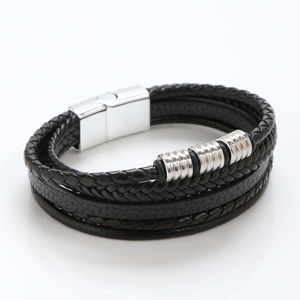 Stainless Steel Braided Bracelet Magnetic Buckle