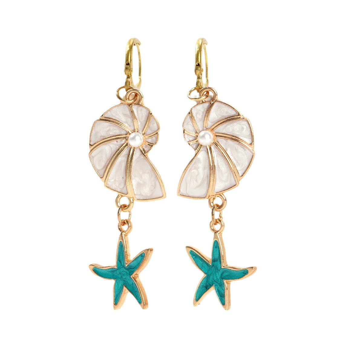 Fashion Style Popular Ocean Vacation Style Starfish Shell Earrings