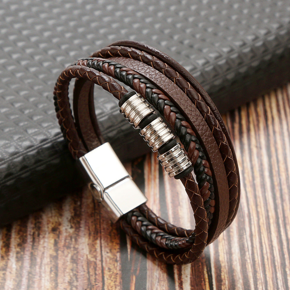 Stainless Steel Braided Bracelet Magnetic Buckle