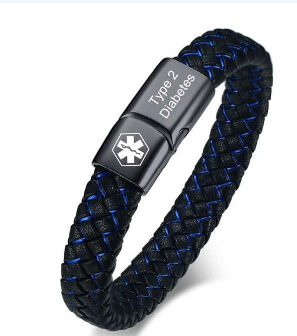 Men's Titanium Steel Magnetic Buckle Leather Rope