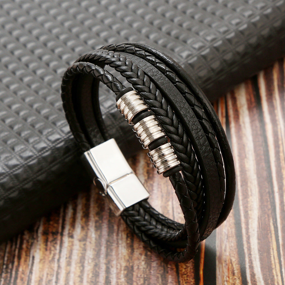 Stainless Steel Braided Bracelet Magnetic Buckle