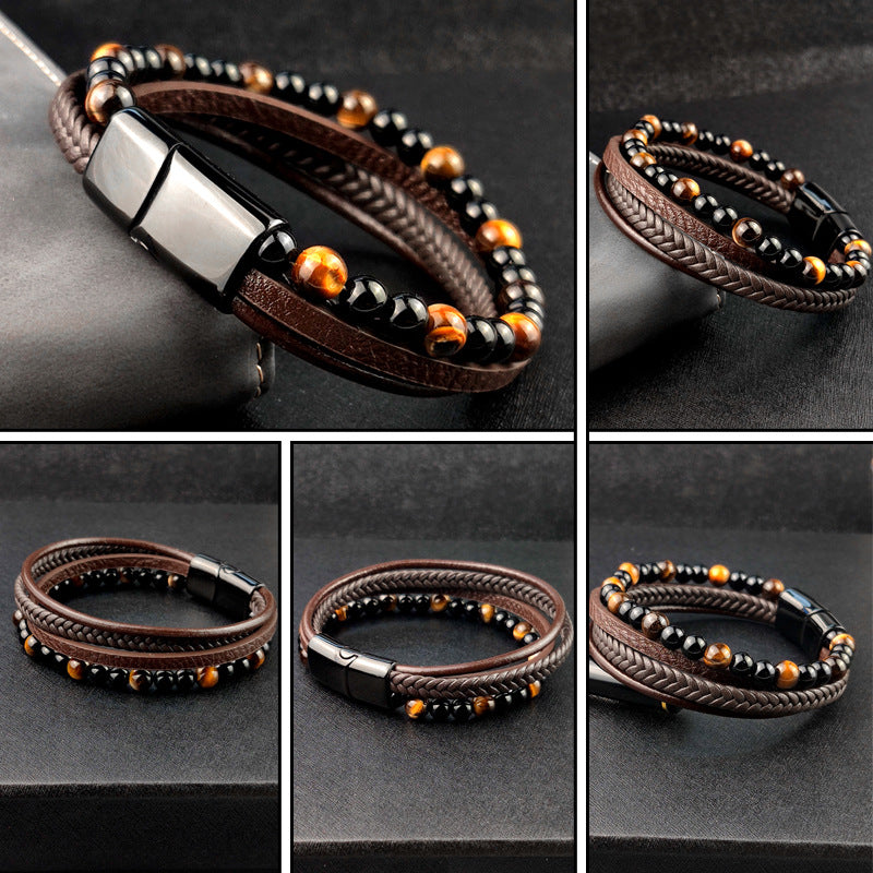 Multi-layer Bracelet Stainless Steel Magnet Wristband