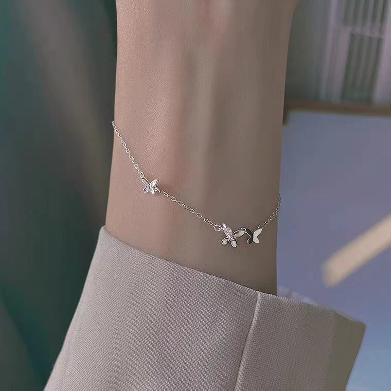 Women's Fashion Sterling Silver Butterfly Bracelet