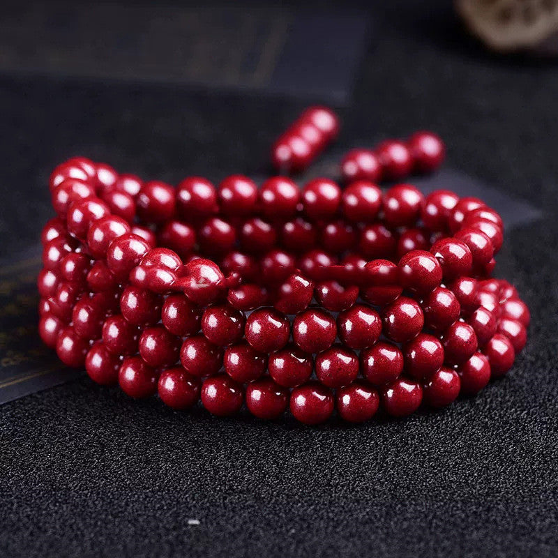 Cinnabar 108 Beads Bracelet Multi-ring Multi-layer