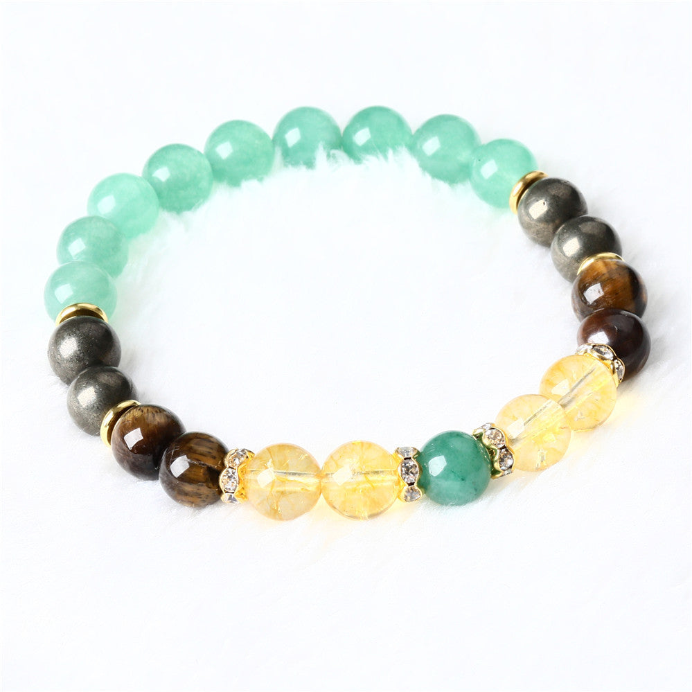 Women's Fashion Tigereye Green Aventurine Citrine Bracelet