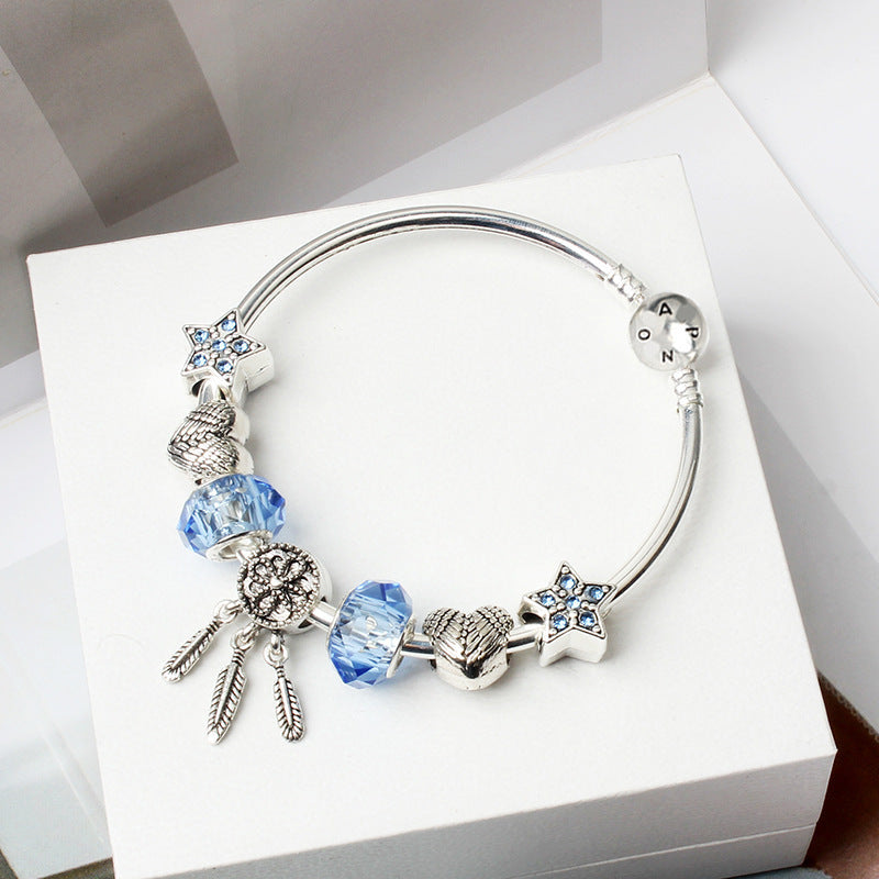 Alloy Crystal Big Hole Bead Bracelet