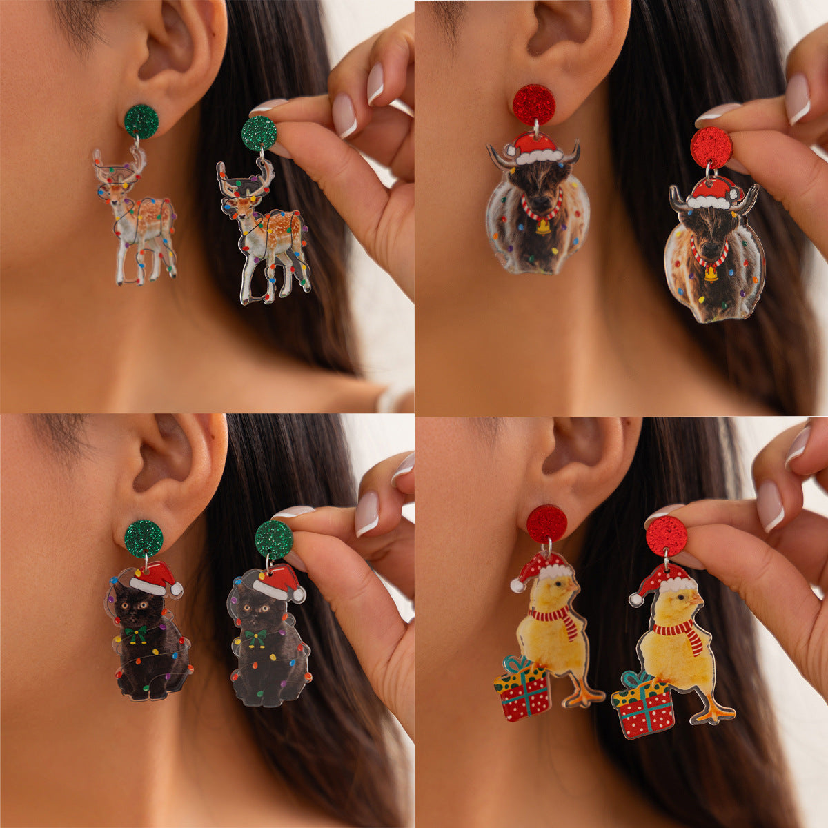 Christmas Creative Zodiac Acrylic Earrings