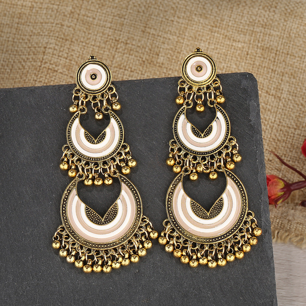 Earrings Alloy Pendant Indian Bell Bead Ear Pendants