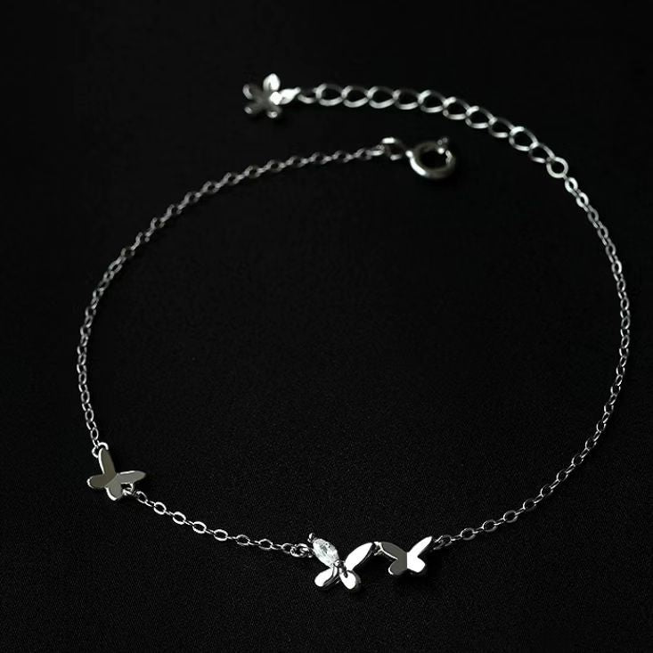 Women's Fashion Sterling Silver Butterfly Bracelet