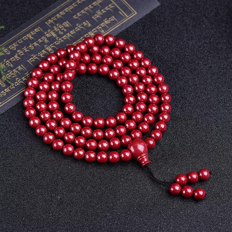 Cinnabar 108 Beads Bracelet Multi-ring Multi-layer