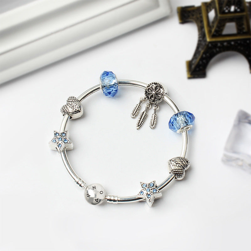 Alloy Crystal Big Hole Bead Bracelet