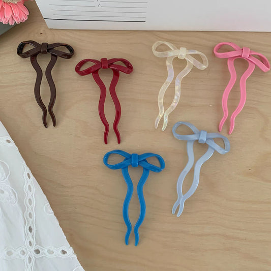 Simple Bow New Chinese Style U-shaped Hairpin