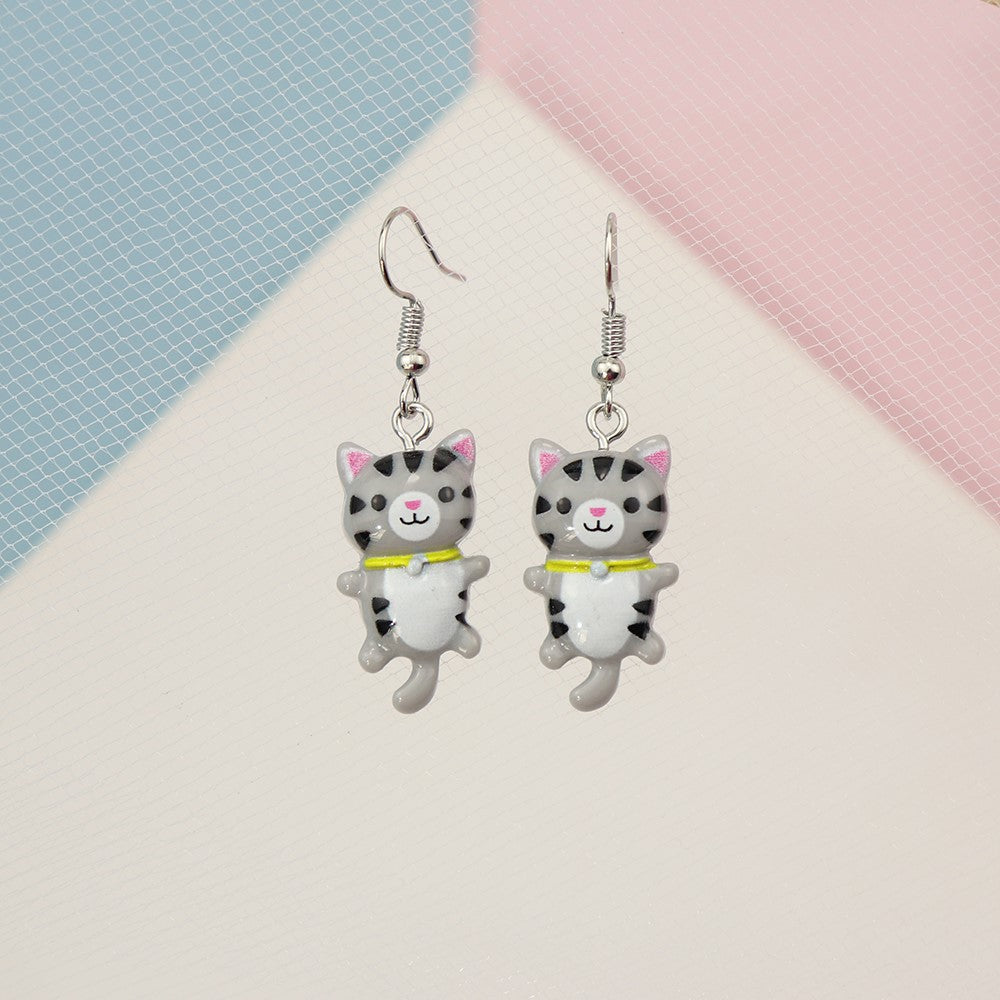 Cartoon Animal Long Tail Dogs And Cats Earrings For Women